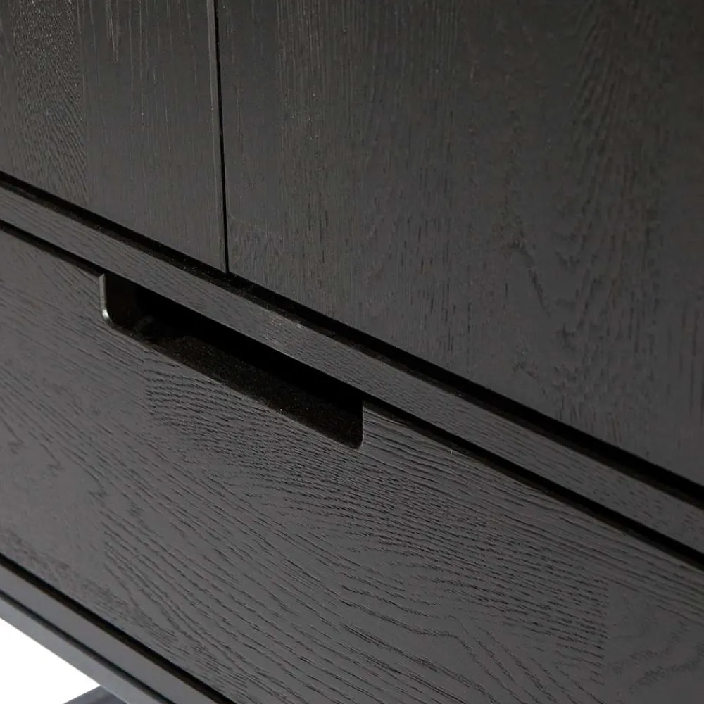 Wohnen Schwarze Möbel|Naturholzmöbel*Massivholz Schrank in Schwarz - Almery