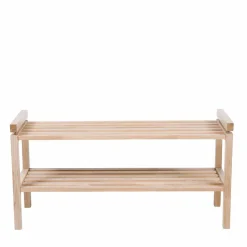 Wohnen Schuhschränke*Massivholz Schuhregal in Eiche White Wash - Vaxos