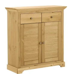 Wohnen Schuhschränke*Massivholz Schuhschrank mit Lamellentüren - Zavieca