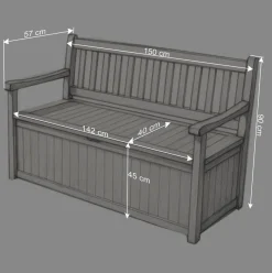 Wohnen Sitzbank|Gartenbänke*Massivholz Truhenbank Bern für den Garten