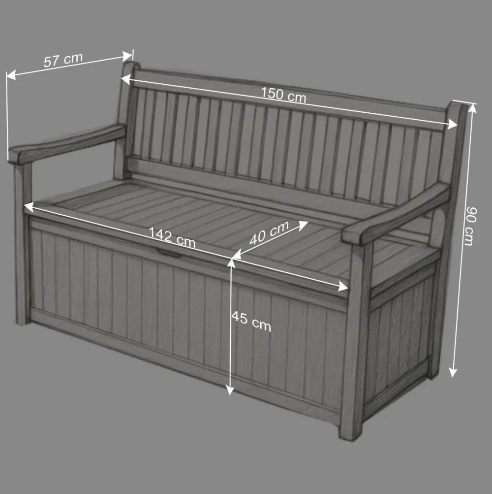 Wohnen Sitzbank|Gartenbänke*Massivholz Truhenbank Bern für den Garten
