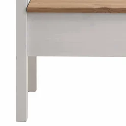 Wohnen Schuhschränke|Küchenbänke*Massivholz Truhenbank Lugon aus Kiefer Weiß Braun
