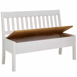 Wohnen Massivholz Truhenbank Molzau in Weiß