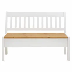 Wohnen Massivholz Truhenbank Molzau in Weiß