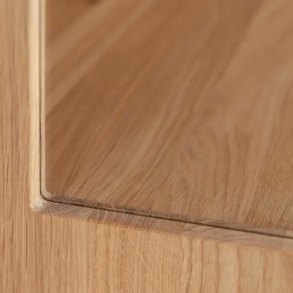 Wohnen Esszimmerschränke|Highboards*Massivholz Vitrine in Eiche mit Schwarz - Eribella