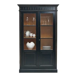 Wohnen Massivholz Vitrine Zanyorita in Schwarz