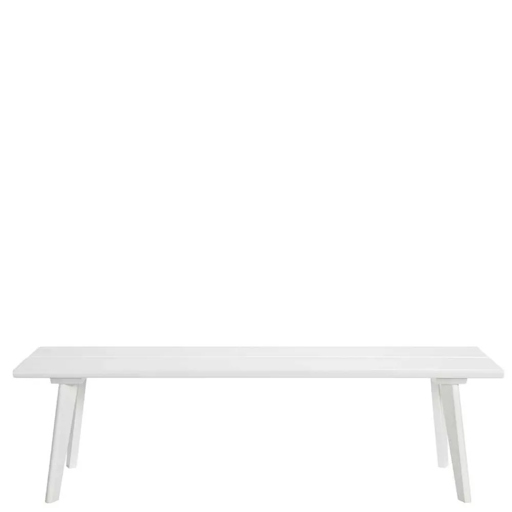 Wohnen Massivholzbank aus Buche in Weiß lackiert - Bistrita