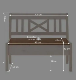 Wohnen Massivholzbank Barlad in Weiß Bernsteinfarben