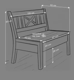 Wohnen Schuhschränke|Küchenbänke*Massivholzbank Jytte aus Kiefer gelaugt