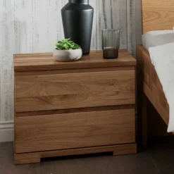 Wohnen Massivholzbett & 2 Nachtkommoden - Esvilda (dreiteilig)