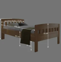 Wohnen Massivholzbett Francisca aus Kernbuche