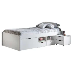 Kinder Wohnen Massivholzbett Pradisio mit Stauraum