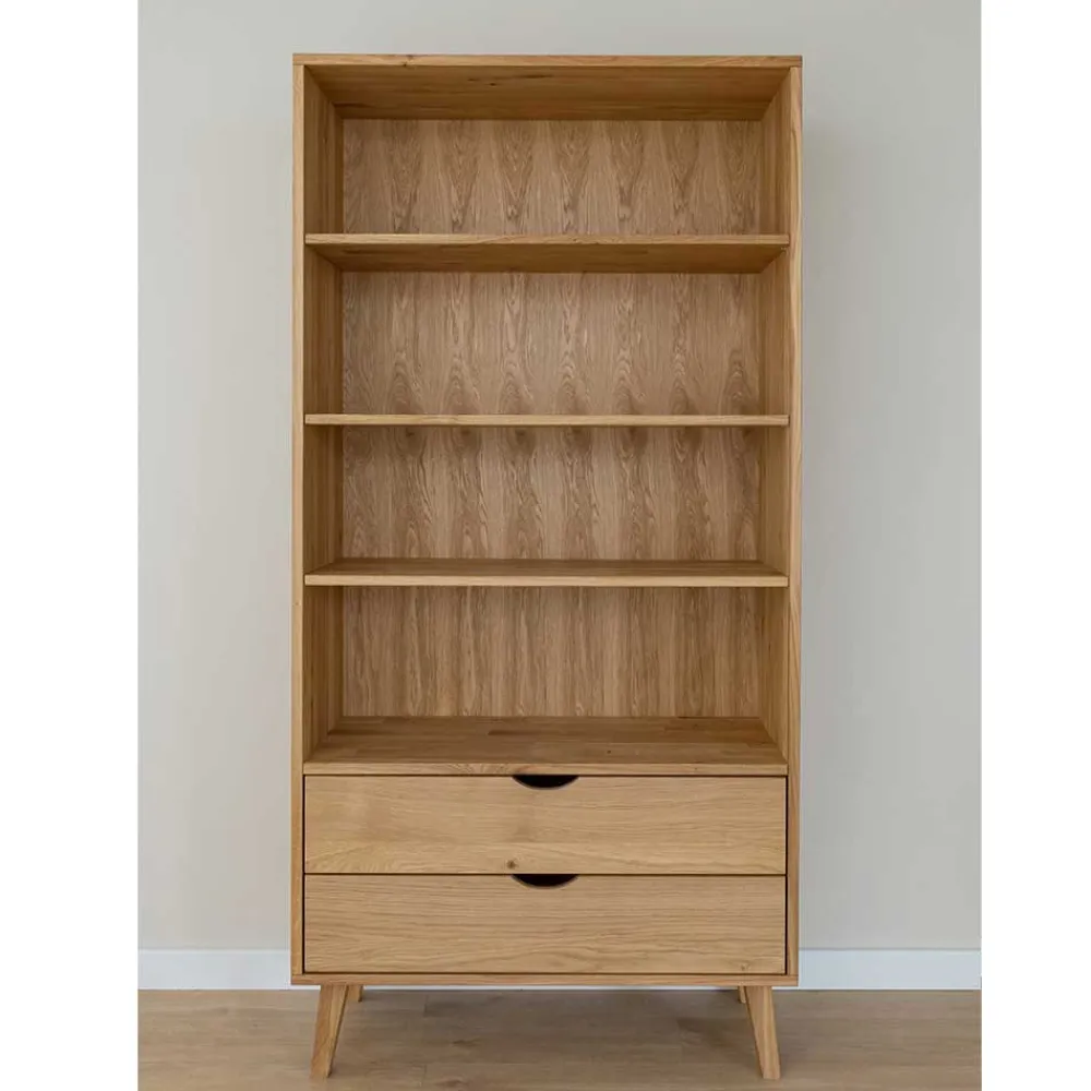 Wohnen Massivholz-Regal mit zwei Schubladen - Fabijola