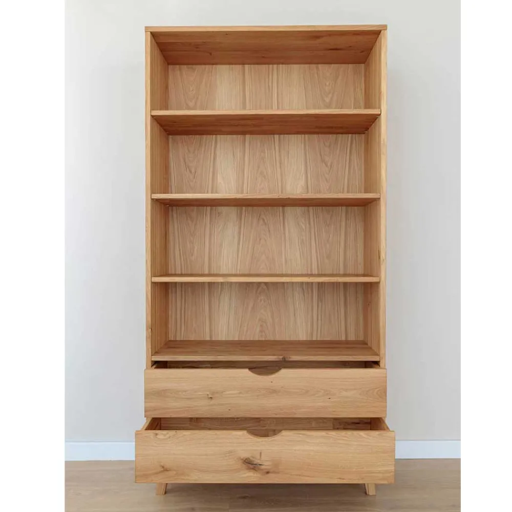 Wohnen Massivholz-Regal mit zwei Schubladen - Fabijola