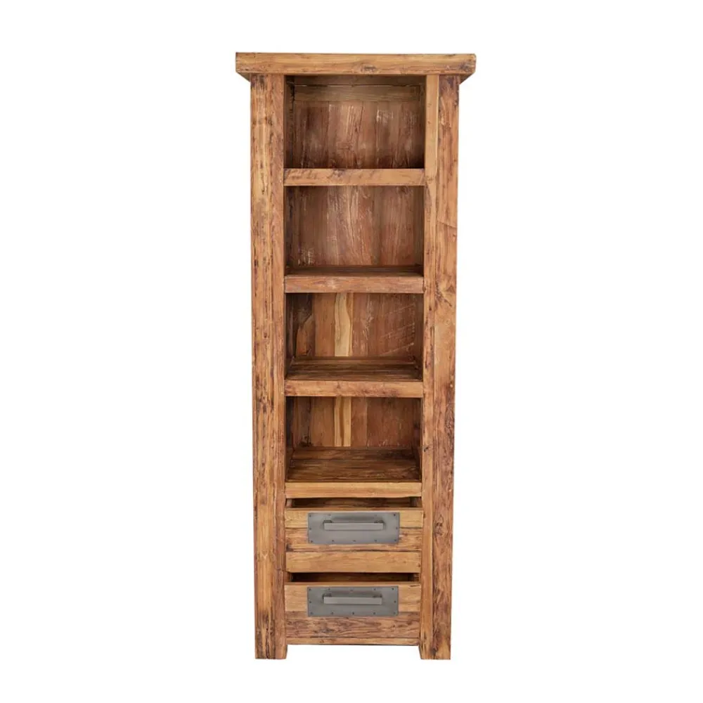 Wohnen Vitrinen|Wohnzimmer-Vitrinen*Massivholzregal Ragista aus Teak Recyclingholz