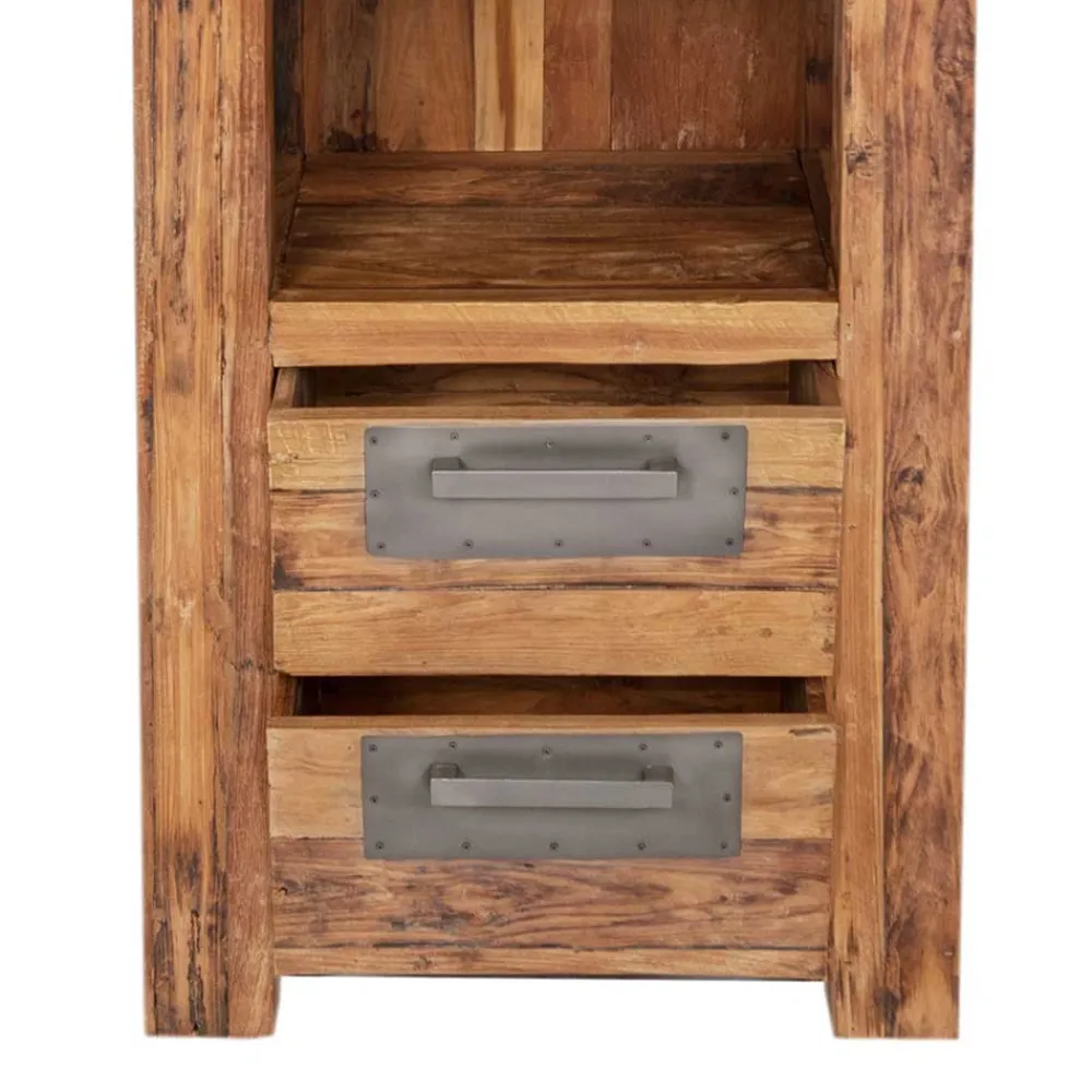 Wohnen Vitrinen|Wohnzimmer-Vitrinen*Massivholzregal Ragista aus Teak Recyclingholz