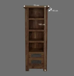 Wohnen Vitrinen|Wohnzimmer-Vitrinen*Massivholzregal Ragista aus Teak Recyclingholz