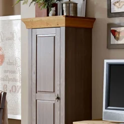 Wohnen Massivholzschrank Cempino in Grau