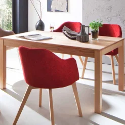 Wohnen Küchentische*Massivholztisch mit 1 oder 2 Einlegeplatten Zanima aus lackierter Kernbuche