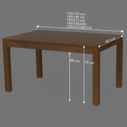 Wohnen Küchentische*Massivholztisch mit 1 oder 2 Einlegeplatten Zanima aus lackierter Kernbuche