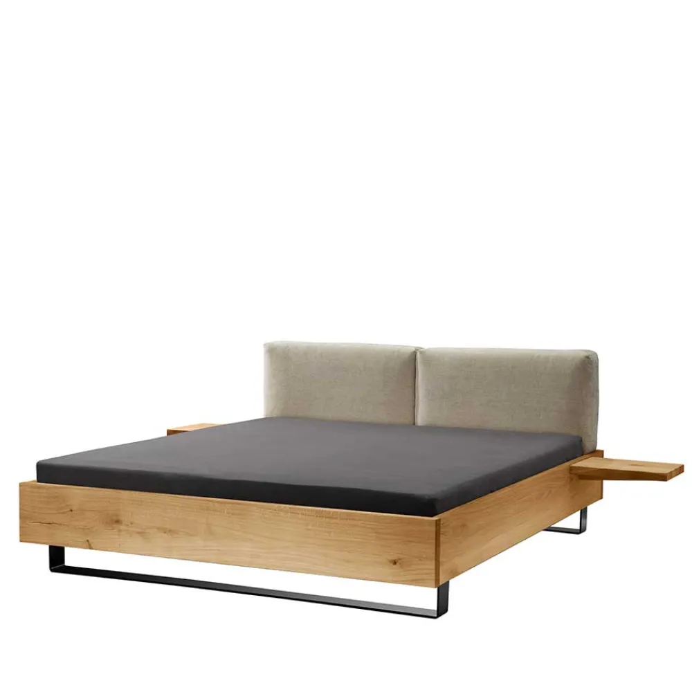 Wohnen Material Mix Doppelbett und Nachttischen - Kaldes (dreiteilig)