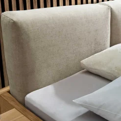 Wohnen Material Mix Doppelbett und Nachttischen - Kaldes (dreiteilig)