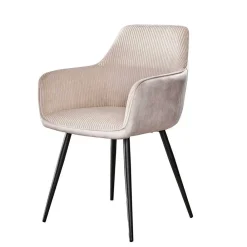 Wohnen Küchenstühle|Stühle*Materialmix Polsterstuhl in Creme - Garfio (2er Set)