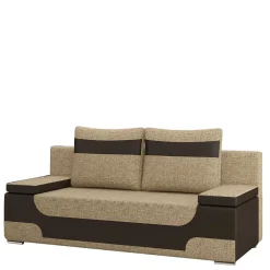 Wohnen Schlafsofas*Material-Mix-Schlafsofa in Beige und Braun - Swan