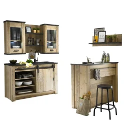 Wohnen Möbel für Küche inklusive Theke - Garisa (sechsteilig)