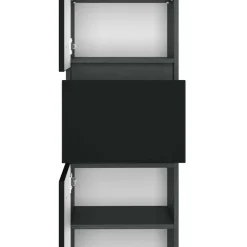 Wohnen Graue Möbel|Glasmöbel*Möbel fürs Badezimmer in Dunkelgrau - Natarivos (dreiteilig)