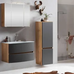 Wohnen Glasmöbel|Badezimmer Komplett*Möbel fürs Badezimmer zweifarbig - Larutta (dreiteilig)