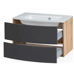 Wohnen Glasmöbel|Badezimmer Komplett*Möbel fürs Badezimmer zweifarbig - Larutta (dreiteilig)