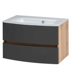 Wohnen Glasmöbel|Badezimmer Komplett*Möbel fürs Badezimmer zweifarbig - Larutta (dreiteilig)