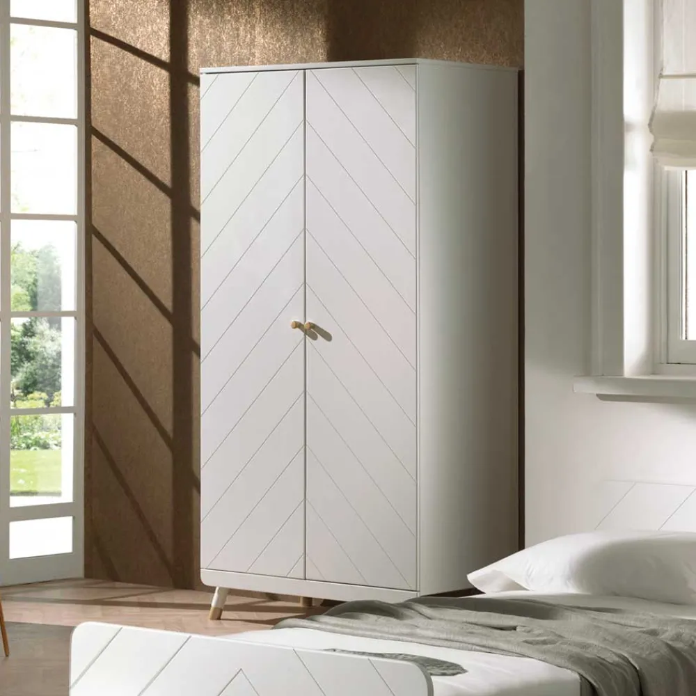 Wohnen Schlafzimmer Komplett*Möbel Jugendzimmer in Weiß - Zimventa (dreiteilig)