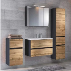 Wohnen Glasmöbel|Badezimmer Komplett*Möbel Kombination für das Bad - Endely (vierteilig)