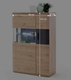 Wohnen Glasmöbel|Wohnzimmerschränke*Möbel Wohnkombination Set - Vecenda (vierteilig)