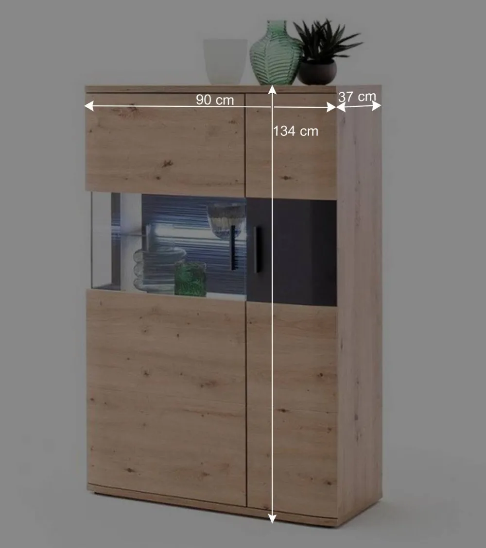 Wohnen Glasmöbel|Wohnzimmerschränke*Möbel Wohnkombination Set - Vecenda (vierteilig)