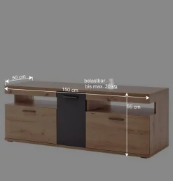 Wohnen Glasmöbel|Wohnzimmerschränke*Möbel Wohnkombination Set - Vecenda (vierteilig)