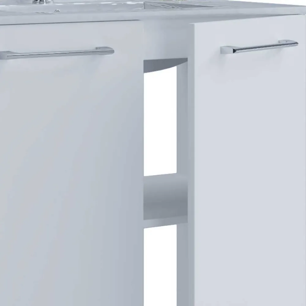 Wohnen Badezimmer Komplett*Möbelset fürs Bad in Weiß - Ipsum (vierteilig)