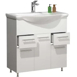 Wohnen Möbelset fürs Bad in Weiß - Nancyssa (dreiteilig)