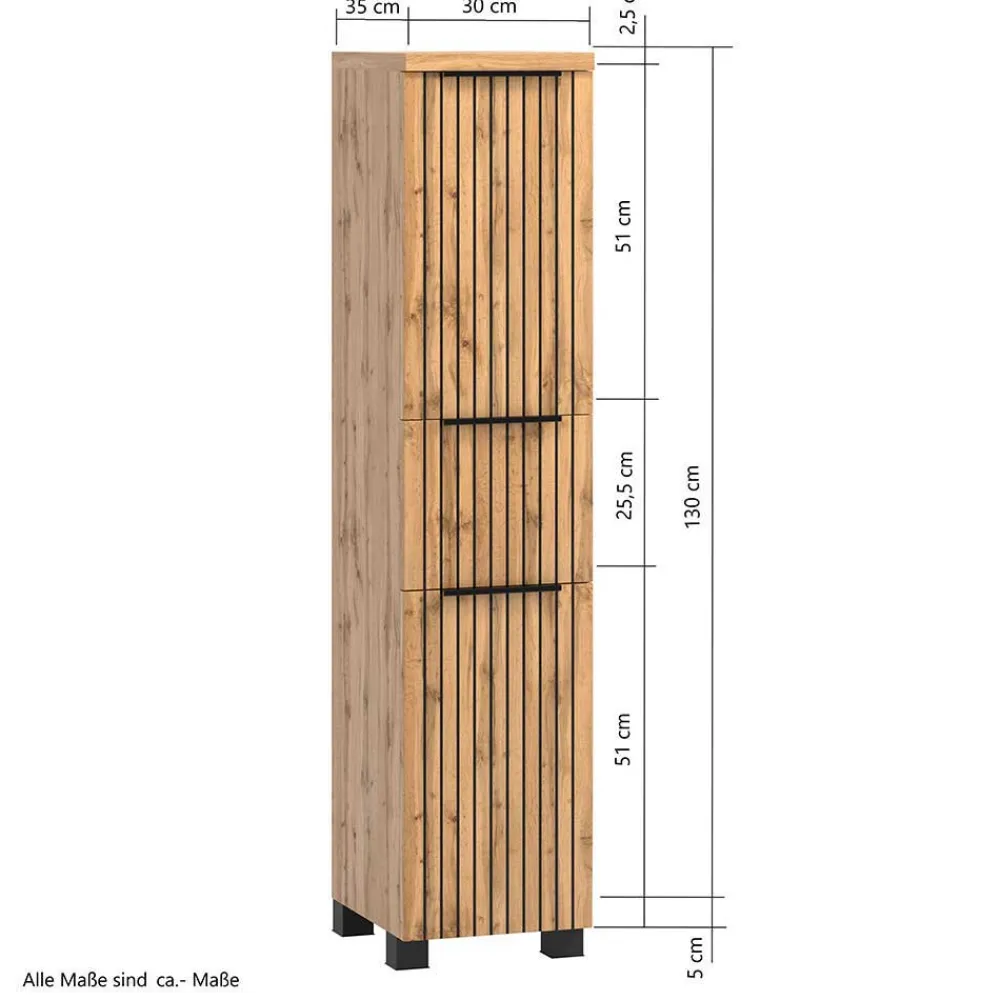 Wohnen Möbelset fürs Badezimmer modern - Crystoga (fünfteilig)