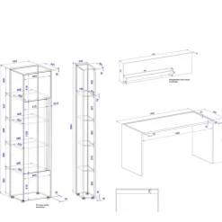 Wohnen Möbelset fürs Home Office komplett - Ahilav (vierteilig)