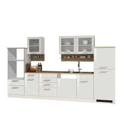 Wohnen Küche Komplett|Küchenzeilen*Möbel-Set Küche Schränke & Regale - Cuneo (elfteilig)