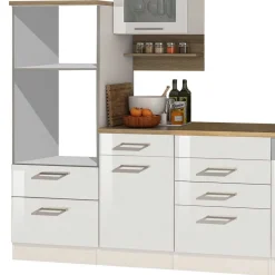 Wohnen Küche Komplett|Küchenzeilen*Möbel-Set Küche Schränke & Regale - Cuneo (elfteilig)