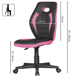 Wohnen Kinderstühle*Mädchen Drehstuhl in Schwarz Pink - Ebrus