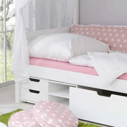 Wohnen Mädchen Himmelbett Emyta aus Kiefer Massivholz