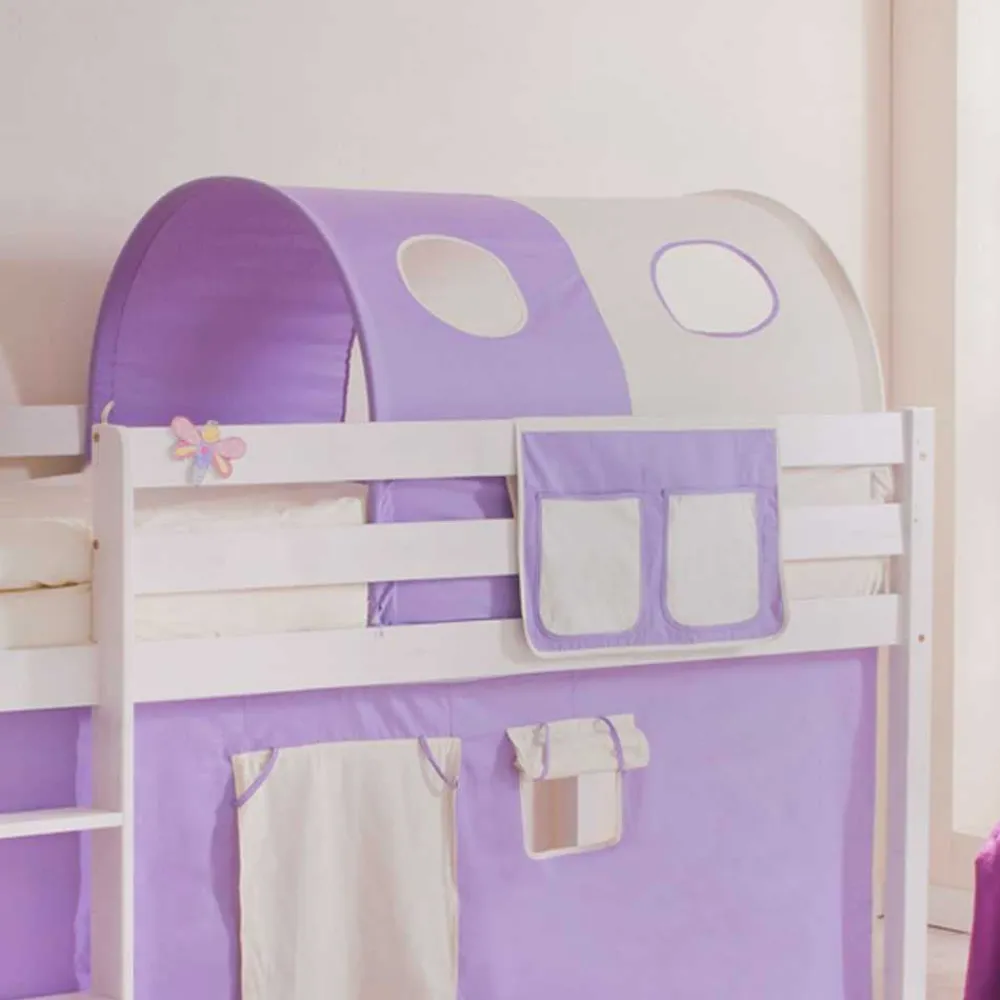 Wohnen Kinderbetten*Mädchen Hochbett Adlona in Lila-Weiß