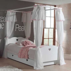 Kinder Wohnen Mädchen Kinderbett Grandory mit Himmel