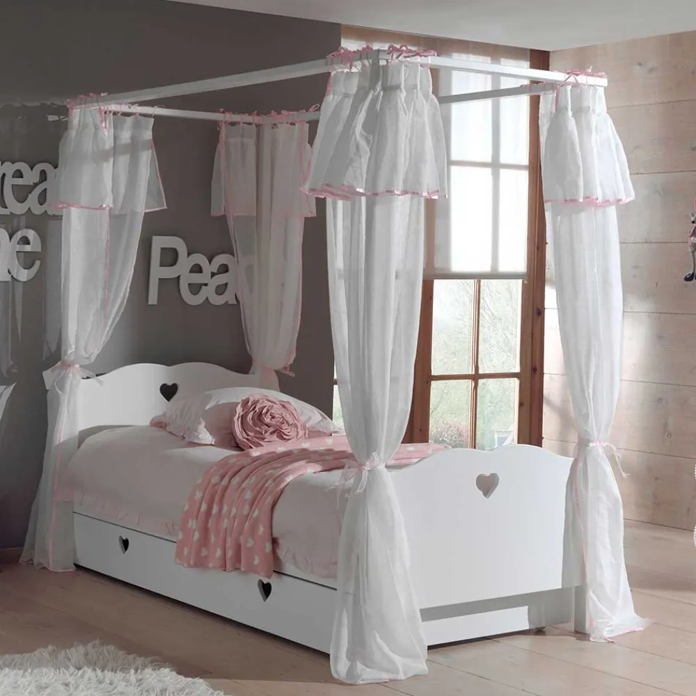 Kinder Wohnen Mädchen Kinderbett Grandory mit Himmel