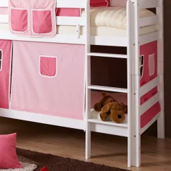 Wohnen Kinderbetten|Kindermöbel*Mädchen Rutsche Stockbett in Weiß Rosa Pink - Telvo